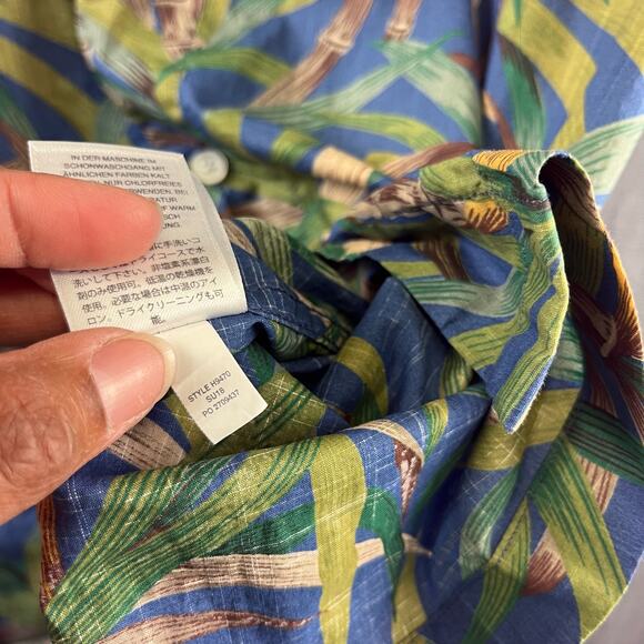 J. Crew Mens Medium Hawaiian Shirt Retirement Bamboo Grandpacore Vacation Beach - Picture 4 of 9